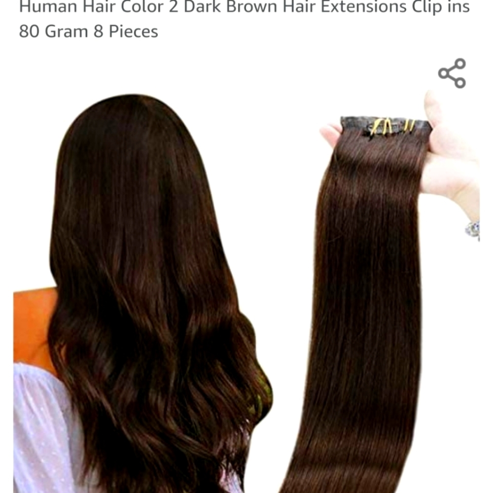 Clip real hair extensions